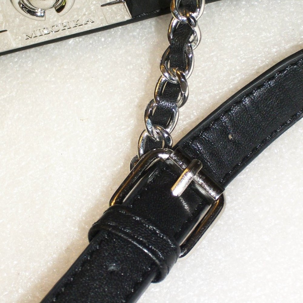 BADGLEY MISCHKA Black Quilted Vegan Leather Crossbody Bag NWT Silver Hardware - Picture 3 of 13